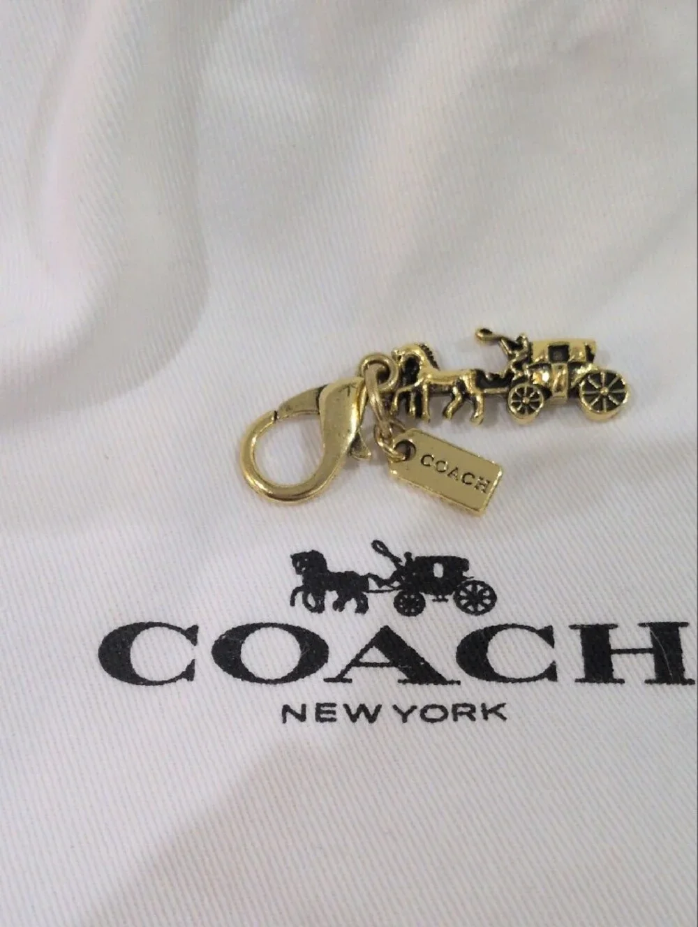 Coach Gold/ Silver Carriage Key Charm Keychain CHOOSE ONE
